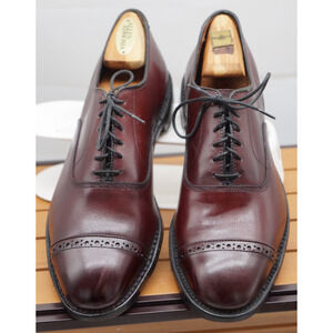 ALLEN EDMONDS ‘PARK AVENUE’ MENS BURGUNDY CAP-TOE OXFORD SIZE 9D $450